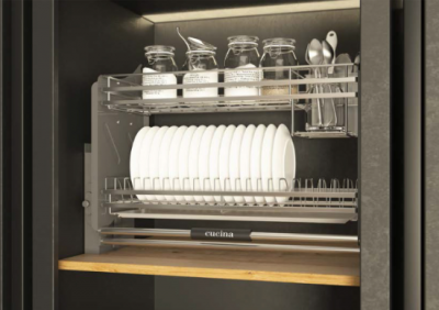 Rổ Chén Đĩa Di Động 600mm Kèm Ống Đựng Đũa Cucina 504.76.134 